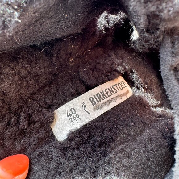 New Birkenstock Arizona Big Buckle Teddy Sandals Slip On in Black Gold US 9 / 40 - Picture 8 of 15